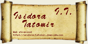 Isidora Tatomir vizit kartica